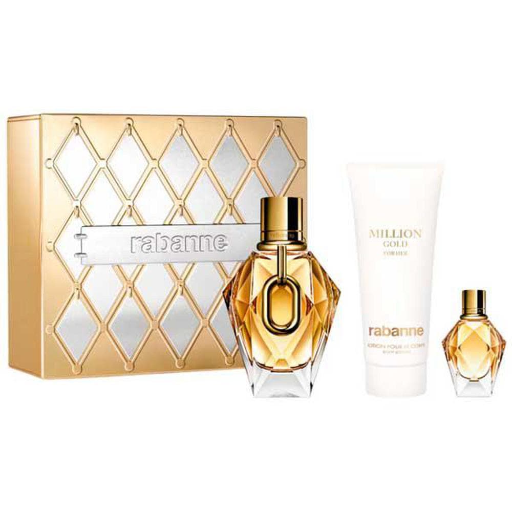 P.rabanne million gold for her eau de parfum recargable 90 ml + lotion pour le corps loción corporal 100 ml + eau de parfum 10 ml (Paco rabanne)
