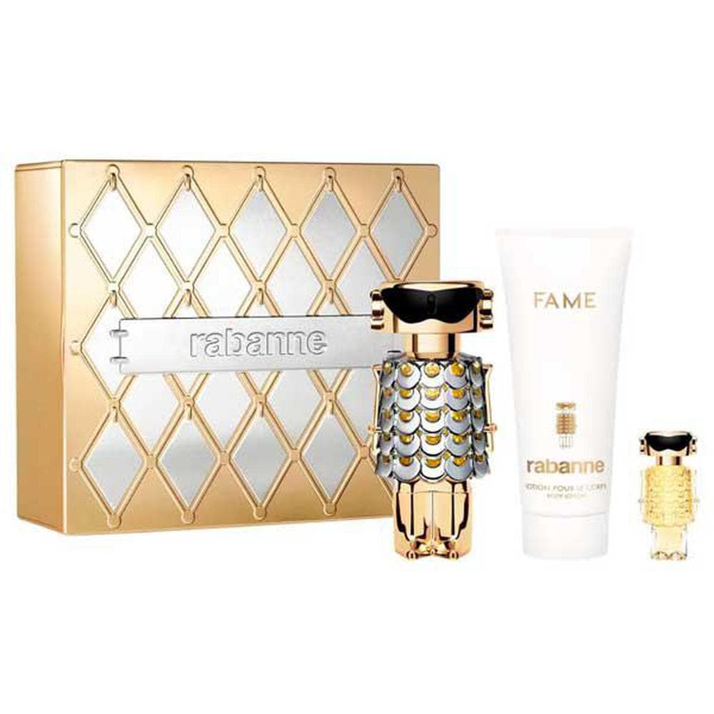 P.rabanne fame eau parfum 80ml perfumed loción corporal 100 ml + fame eau de parfum 4 ml (Paco rabanne)