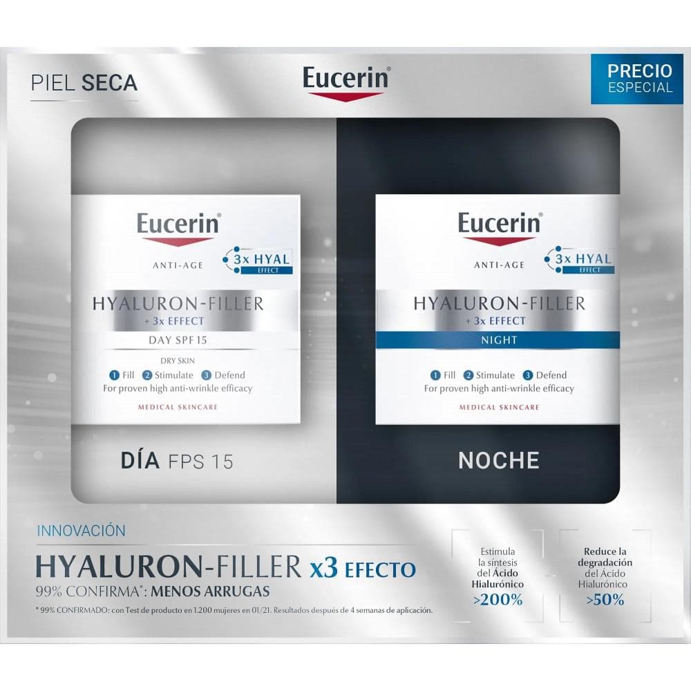 Eucerin hyaluron filler crema piel seca 50ml + crema de noche (Eucerin)